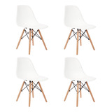 4 Cadeiras De Jantar Decorshop Charles Eames Dkr Eiffel Cor Branco