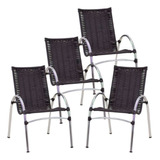 4 Cadeiras Giovana Em Alumínio Para Cozinha Trama Original