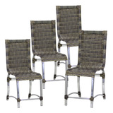 4 Cadeiras Haiti Em Alumínio Para Cozinha Piscina Edícula