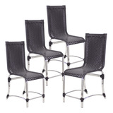 4 Cadeiras Haiti Em Alumínio Para Cozinha Piscina Edícula