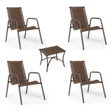 4 Cadeiras + Mesa Centro Jardim