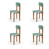 4 Cadeiras Para Mesa - Cozinha Gourmet Elisa Tecido Suede Cor Da Estrutura Da Cadeira Imbuia Cor Do Assento Menta