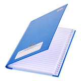 4 Caderno C/indice 1/4 Azul D+ 96 Folhas Capa Dura Costurado