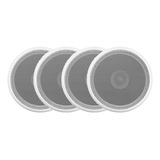 4 Caixas Som Ambiente Arandela Redonda Gesso 5 Pol Embutir
