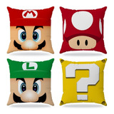 4 Capas Almofadas Super Mario Revenda
