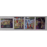 4 Cartão C/ Envelope Arte Georges Seurat Tarde Domingo Eua