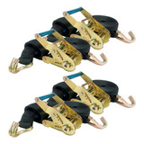 4 Conjunto Catraca Amarração C/ Cinta Preta 4,6 Metros 1,5t