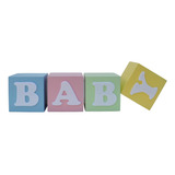4 Cubos Decorativos Baby Mdf Full Colorido Bebê Bancada Mesa