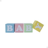 4 Cubos Decorativos Baby Mdf Full Colorido Bebê Bancada Mesa