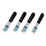 4 Espátula Aço Cromado Gesso Drywall 3,8cm - 1 1/2 Polegadas