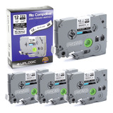 4 Fita Compatível Tze 231 Brother Pt-h105 Pt-h110 Pt-d210