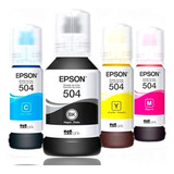 4 Garrafa De Tinta P/impressoras Epson Ecotank Bulk Ink T504