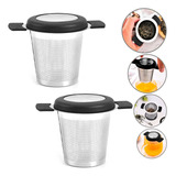 4 Infusor Com Tampa Aço Inox Cesto Coador Chá Ervas Filtro