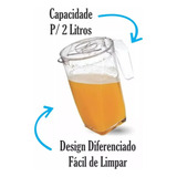 4 Jarra Acrilico C/tampa Linha Cristal Transparente 2 Litros