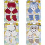 4 Kit Bebê Fofurinha Recém Nascido Meia Luva Touca Algodão