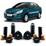 4 Kit Coxim Batente Coifa Do Amortecedor Dianteiro Traseiro Jac J3 Turin 2011 2012 2013 2014 2015 Envio Imediato