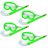 4 Kits Máscara Mergulho Snorkel Premium