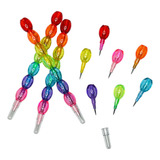 4 Lapiseiras Troca Ponta Colorida Bolinhas De Cristal