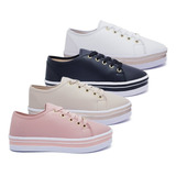 4 Pares Tênis Feminino Casual Flatform