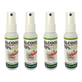 4 Pç Álcool Isopropílico 70% Aerosol 60ml Implastec