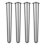 4 Pé De Aço Para Mesa Hairpin Leg 70cm Pintura Eletrostática