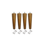 4 Pé Palito 18cm Com Parafuso 5/16 Imbúia Puff Recamier Sofá Poltrona Mesa Banco + Chapa Chapinha Inclinação Suporte