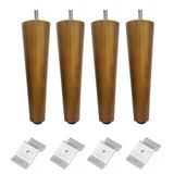 4 Pé Palito 18cm Parafuso 5/16 Imbúia Puff Recamier Sofá Poltrona Mesa Banco + Chapa Chapinha Inclinação Suporte