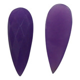 4 Peça Purple Jade Pear Facetado Cabochon 32x12mm