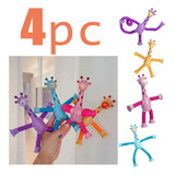 4 Peças De Ventosa, Tubo Telescópico, Girafa, Brinquedo Elás
