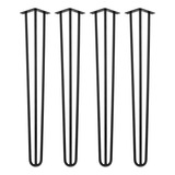 4 Pés Hairpin Legs 75cm Triplo Preto Pés De Mesa Industrial