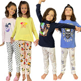 4 Pijamas Femininos Inverno Frio Masculino Infantil Juvenil