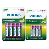 4 Pilhas Philips Aa + 4