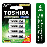 4 Pilhas Recarregáveis Aa 2600mah Toshiba