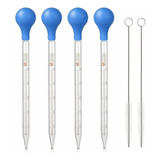 4 Pipetas Com Bureta De Vidro Graduada De 10 Ml