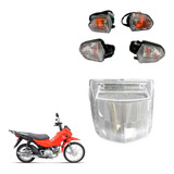 4 Pisca Dianteiro E Traseiro E Lente Cristal Honda Pop 110i