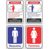 4 Placas De Sinalização Banheiro Feminino