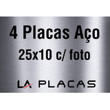 4 Placas Tumulo Aço Inox Foto Colorida Jazigo Lápide