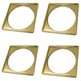 4 Porta Grelha Dourado 15x15 Inox