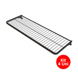 4 Prateleiras Aramada Closet 90x30cm Para Trilho Cremalheira Diclosets Cor Preto