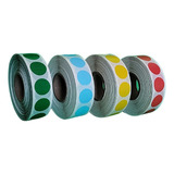 4 Rls Etiq Selo 1000 Bolinhas Cada 1,5cm Cores Na Descrição