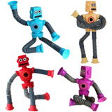 4 Robo  Led Estica Pop It Tube Brinquedo Criança