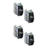 4 Rodinha Porta De Correr Inferior + Caixa De Aço Roda 4,5mm