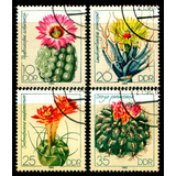 4 Selos Alemanha Ddr - Flores Cactos - Frete Light - L.3824