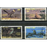 4 Selos Djibouti Fauna Selvagem Animais Aves Pássaros L.3363