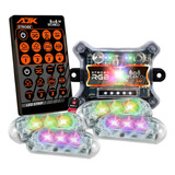 4 Strobo Automotivo Carro Ajk 4 Faróis Rgb Com Controle Novo