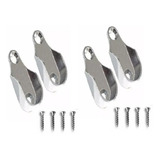 4 Suportes Tubo Cabide Guarda Roupa Oval/oblongo Lateral