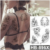 4 Tatuagem Fake Feminina Rosas - Removível 
