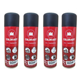 4 Tinta Spray Alta Temperatura Preto Fosco Motor Escape Roda
