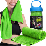 4 Toalha Esportiva Microfibra Refrescante Academia + Estojos