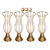 4 Vasos Armação Jarros 35cm Para Pedrarias Aramado Festa 